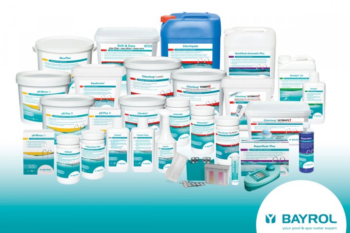Bayrol Wasserpflege-Sortiment zur Pool-Desinfektion (Chlor, pH, Algizid)